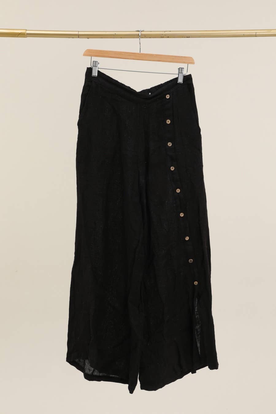 Straight buttoned trousers 9320 100% LINEN