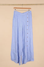 Straight buttoned trousers 9320 100% LINEN
