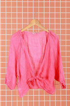 Linen wrap top 621286 100% linen: MOLE