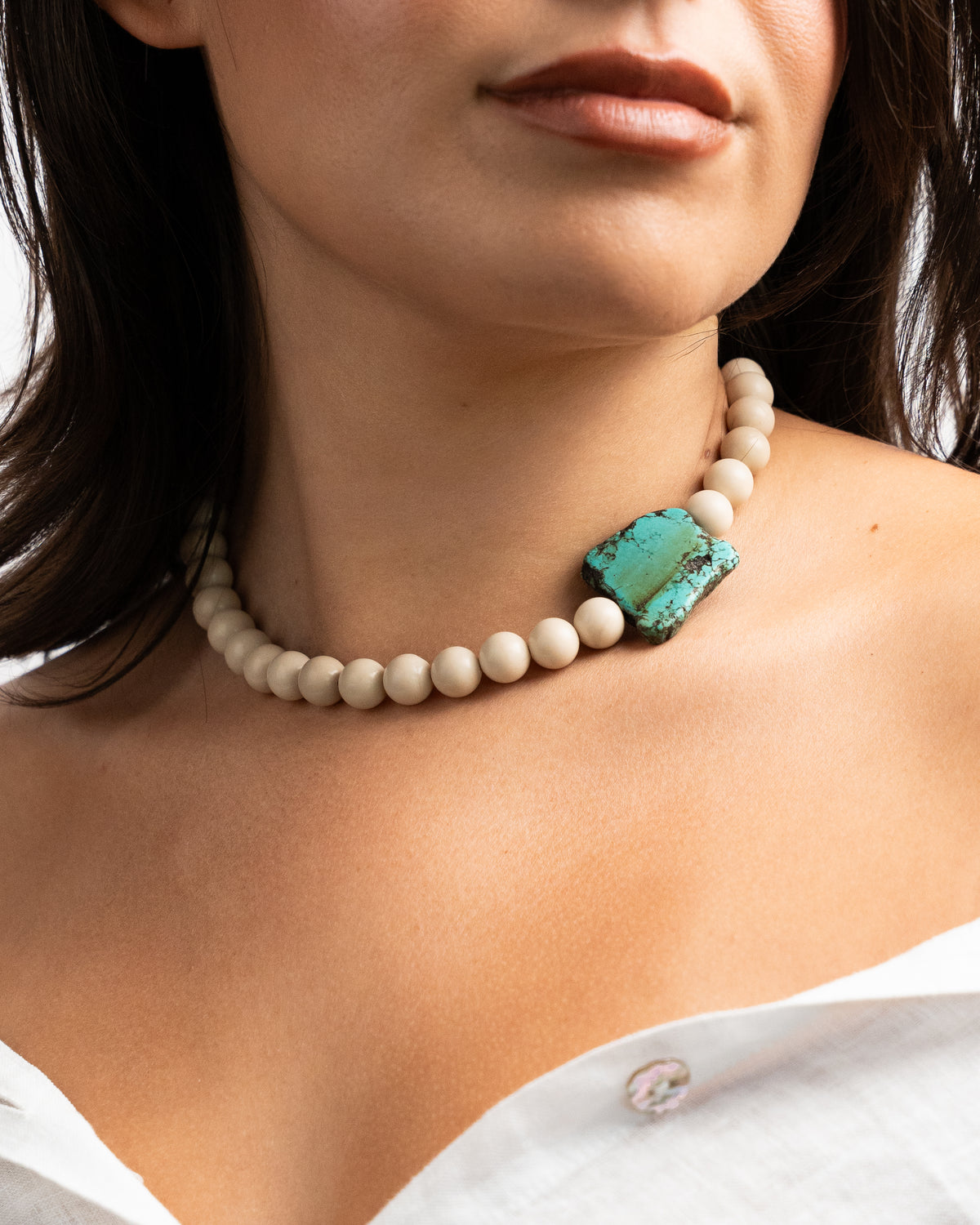 Bone Jasper & Magnesite Necklace