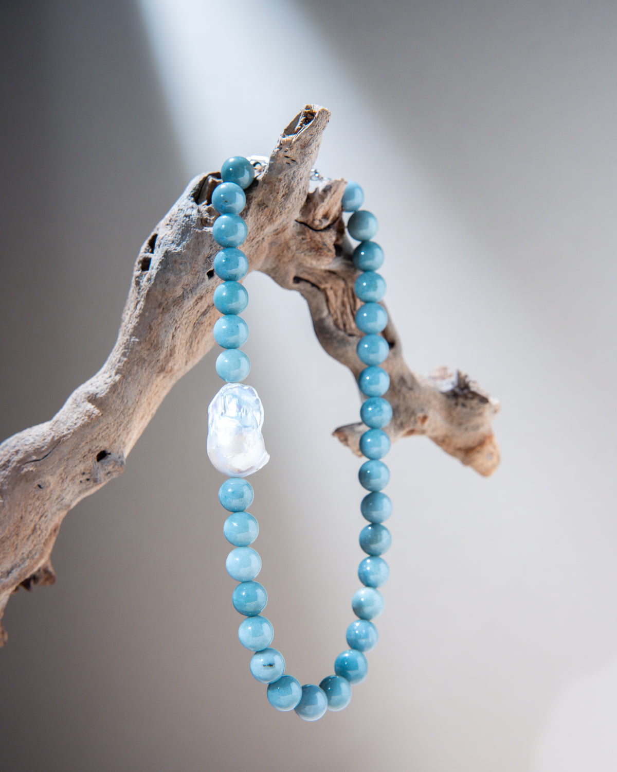 Guatemalan Jade with Baroque Pearl Necklace