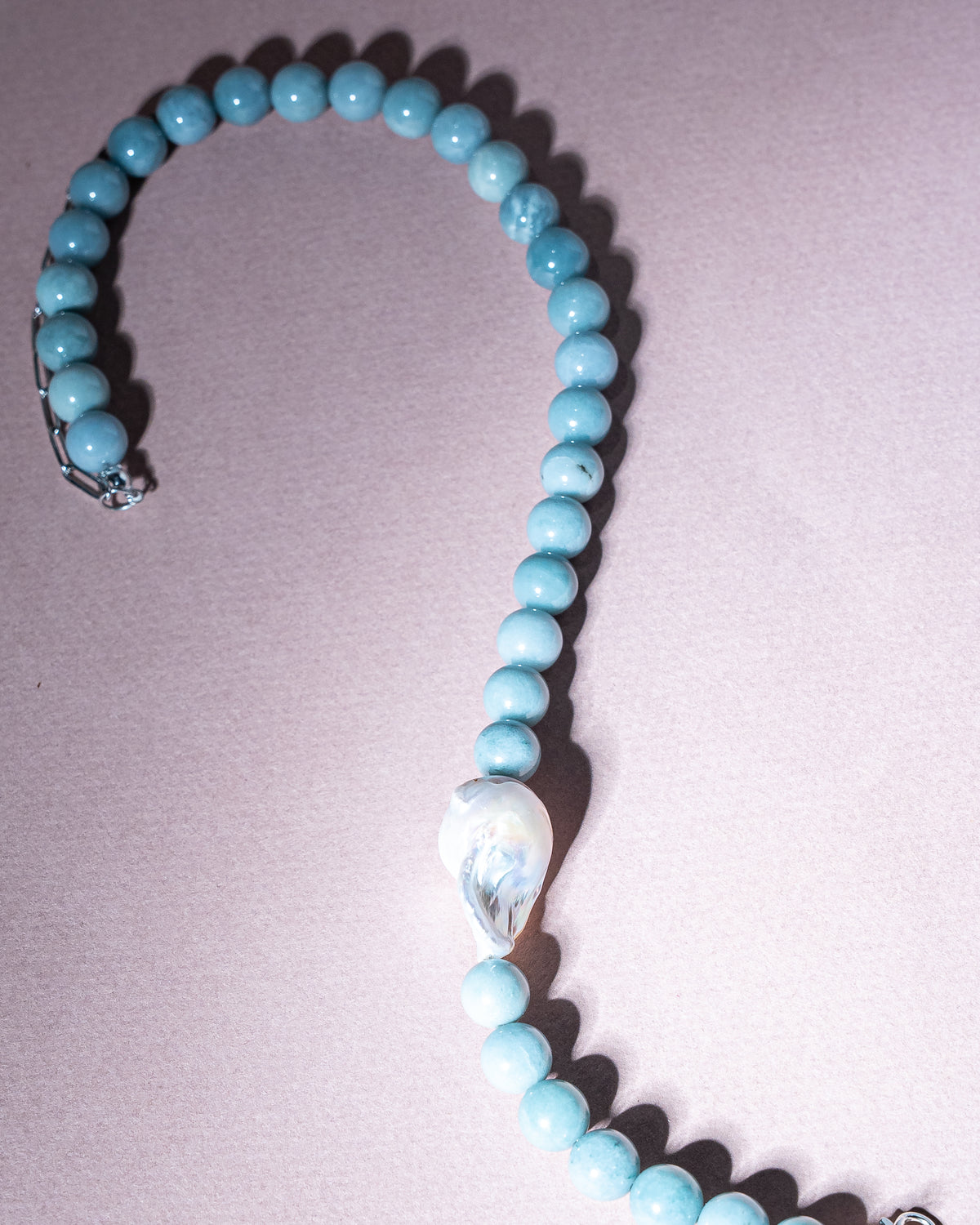 Guatemalan Jade with Baroque Pearl Necklace