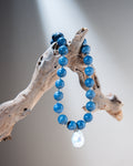 Blue Sponge Coral Necklace with Baroque Pearl