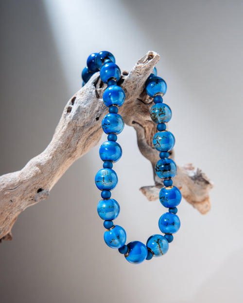 Aqua Ceramic & Blue Agate Jewelry Set