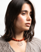 Red Jasper Necklace with Tree of Life Pendant