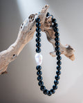 Black Tourmaline Necklace with Baroque Pearl