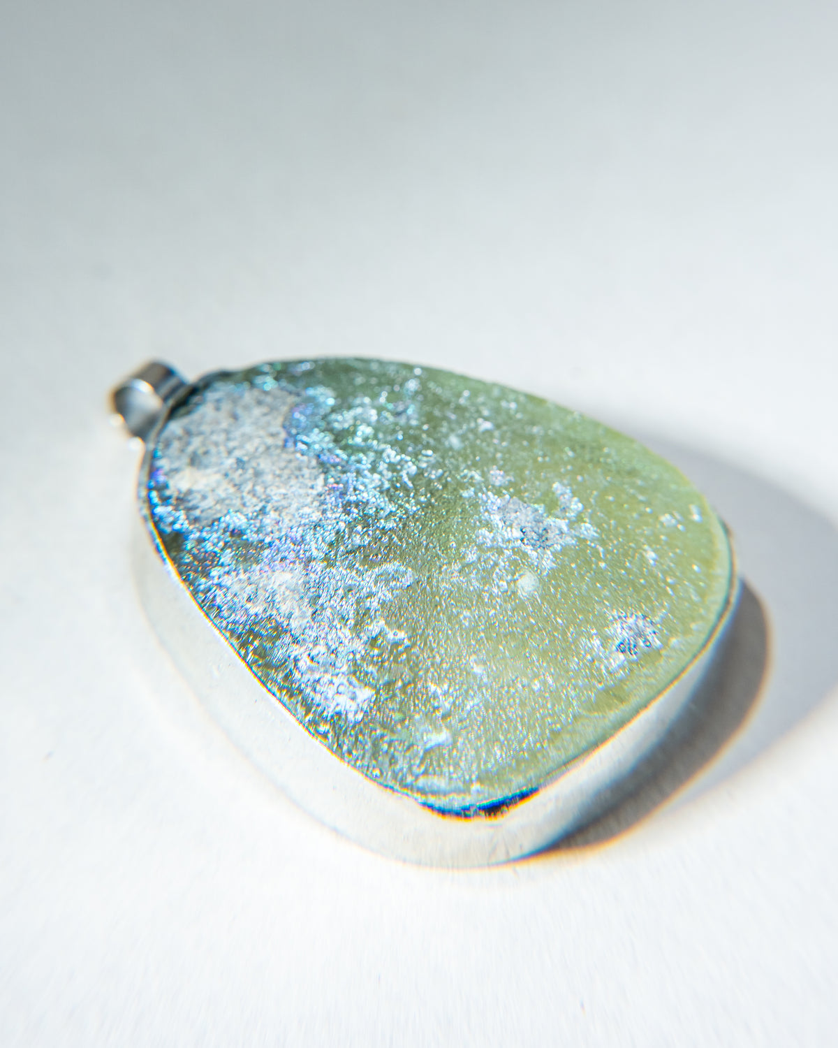 Old Sea Glass Pendant on Double Leather Cord