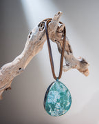 Old Sea Glass Pendant on Double Leather Cord