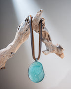 Old Sea Glass Pendant on Double Leather Cord