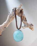 Old Sea Glass Pendant on Double Leather Cord