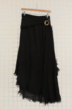 Linen skirt with drawstring 1013 100% linen: White