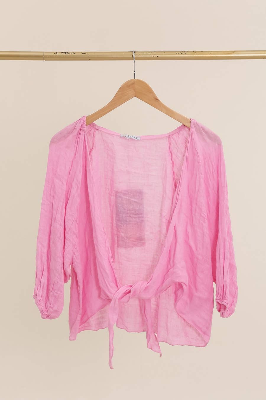 Linen wrap top 621286 100% linen: White