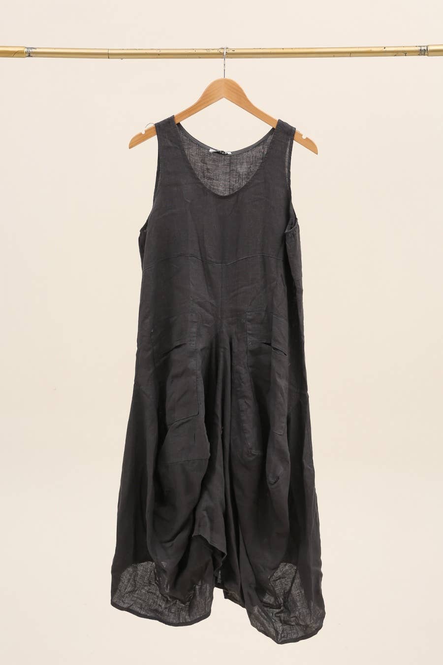 Sleeveless dress with pockets 1633 100% linen