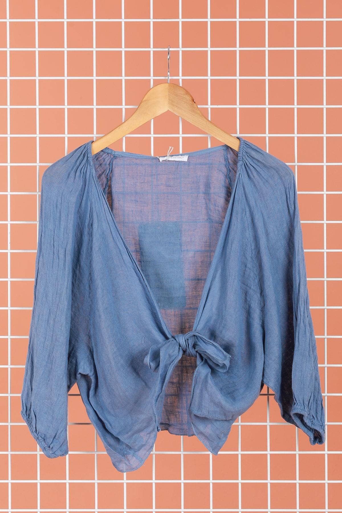 Linen wrap top 621286 100% linen: MOLE