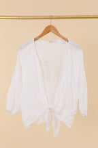 Linen wrap top 621286 100% linen: KAKI