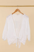 Linen wrap top 621286 100% linen: White