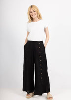 Straight buttoned trousers 9320 100% LINEN