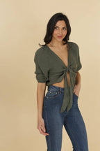 Linen wrap top 621286 100% linen: MOLE