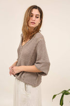 Cotton knit sweater 1916 100% LINEN