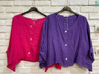 3/4 sleeve linen jacket 906 100% linen