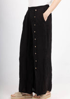 Straight buttoned trousers 9320 100% LINEN