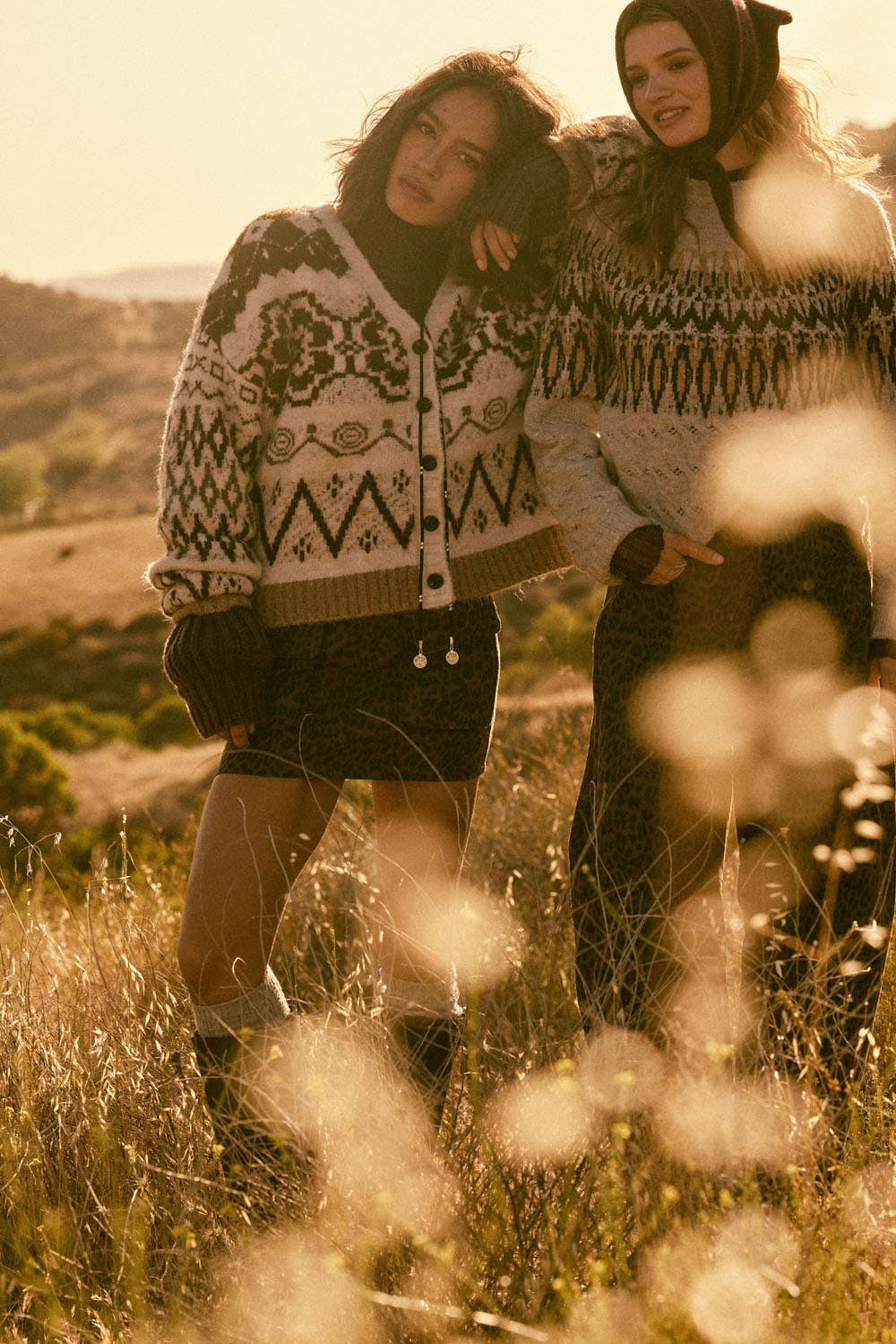 Brushed Alpine-Knit Button-Front Cardigan