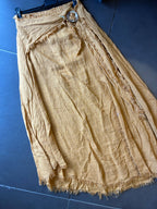 Linen skirt with drawstring 1013 100% linen: White