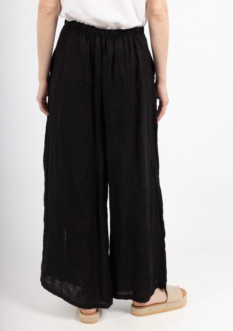 Straight buttoned trousers 9320 100% LINEN