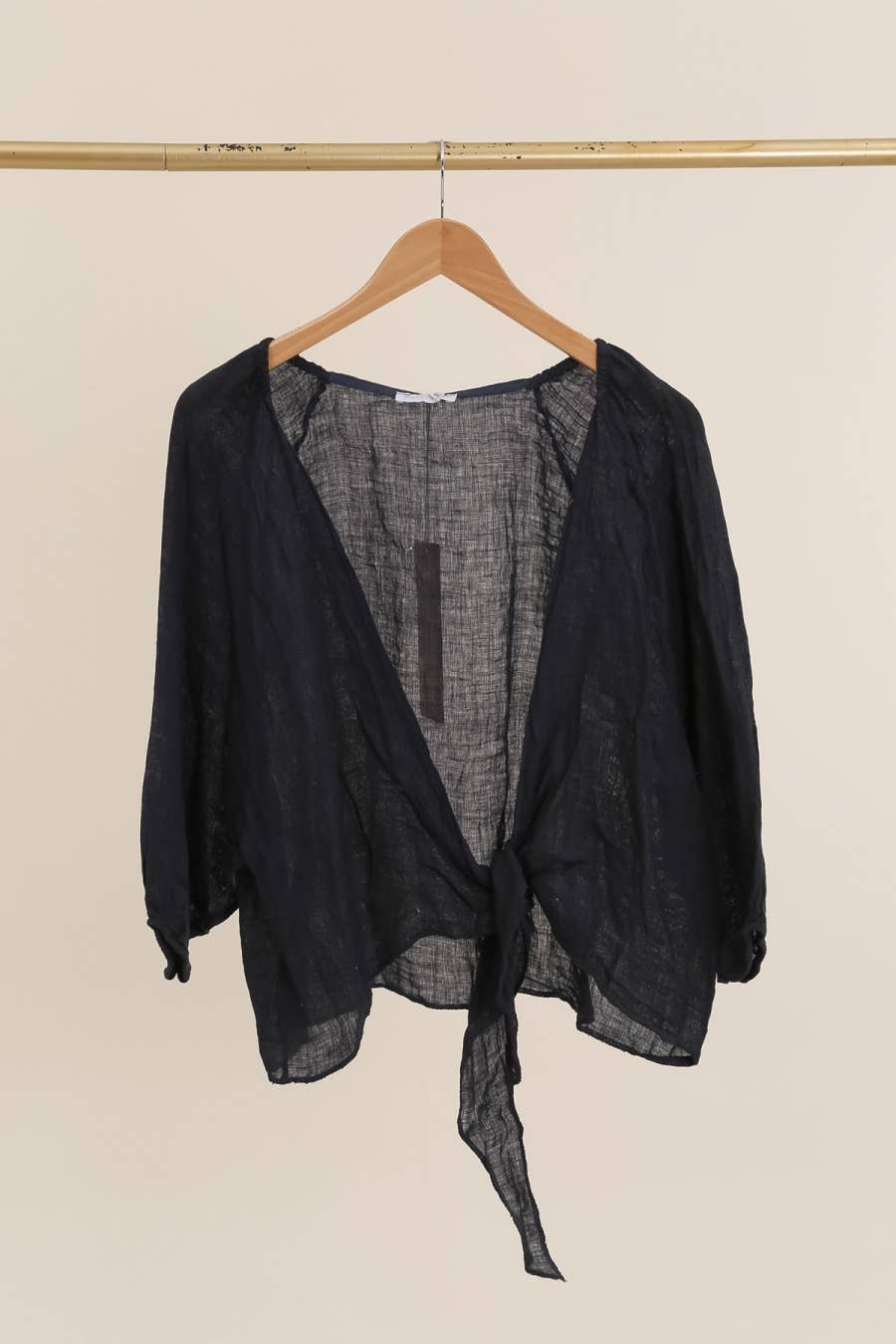 Linen wrap top 621286 100% linen: White