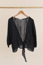 Linen wrap top 621286 100% linen: MOLE