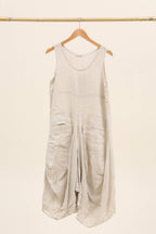 Sleeveless dress with pockets 1633 100% linen