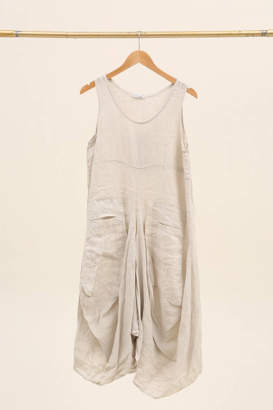 Sleeveless dress with pockets 1633 100% linen