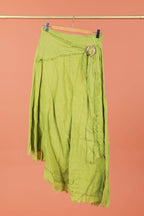 Linen skirt with drawstring 1013 100% linen: White