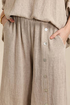 Wide Leg Linen Trousers