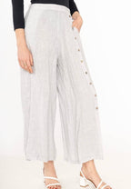 Straight buttoned trousers 9320 100% LINEN