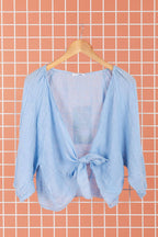 Linen wrap top 621286 100% linen: KAKI