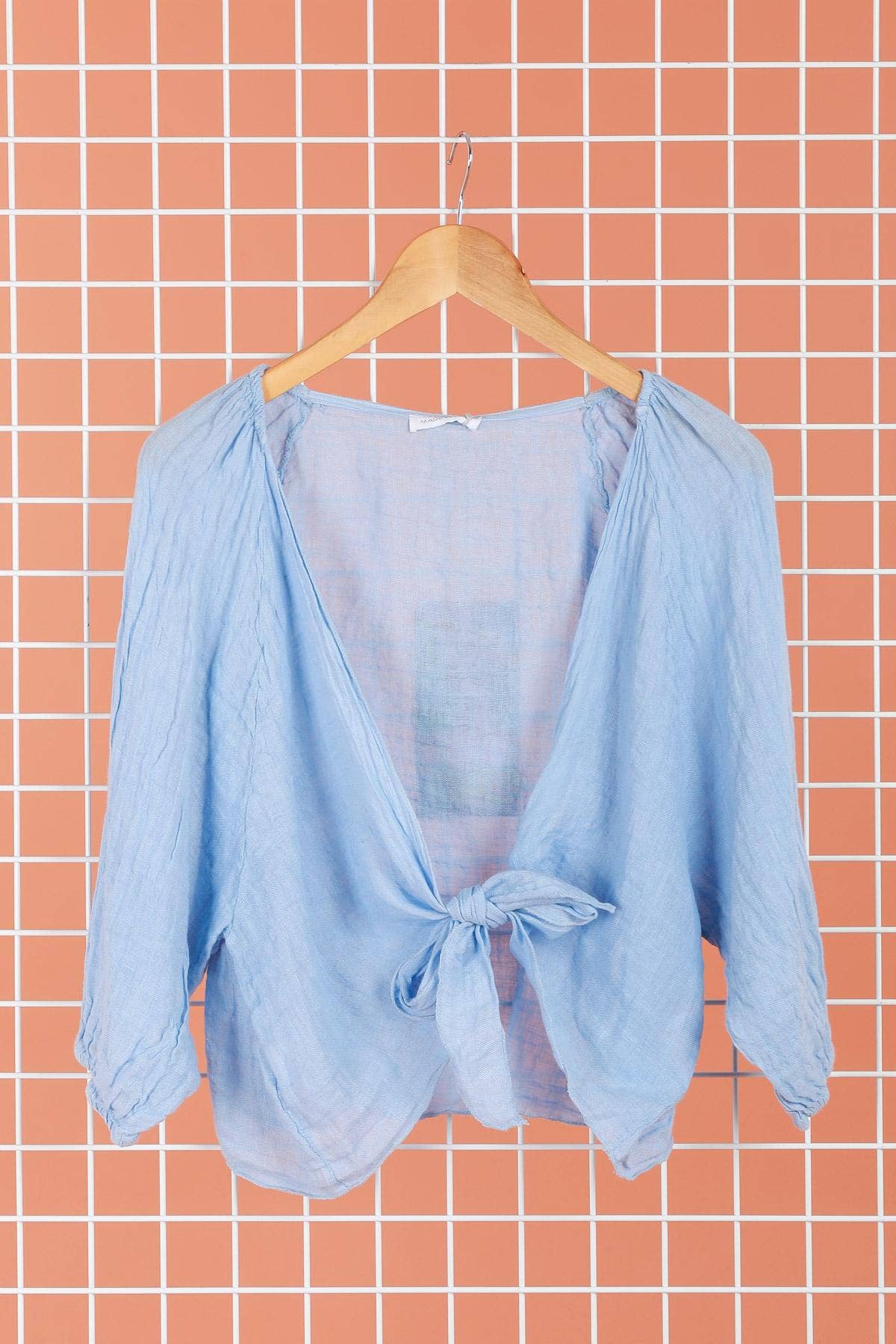 Linen wrap top 621286 100% linen: MOLE