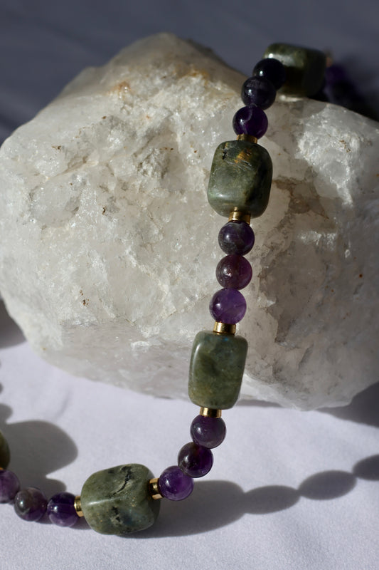 Handmade Amethyst & Labradorite Jewelry Set