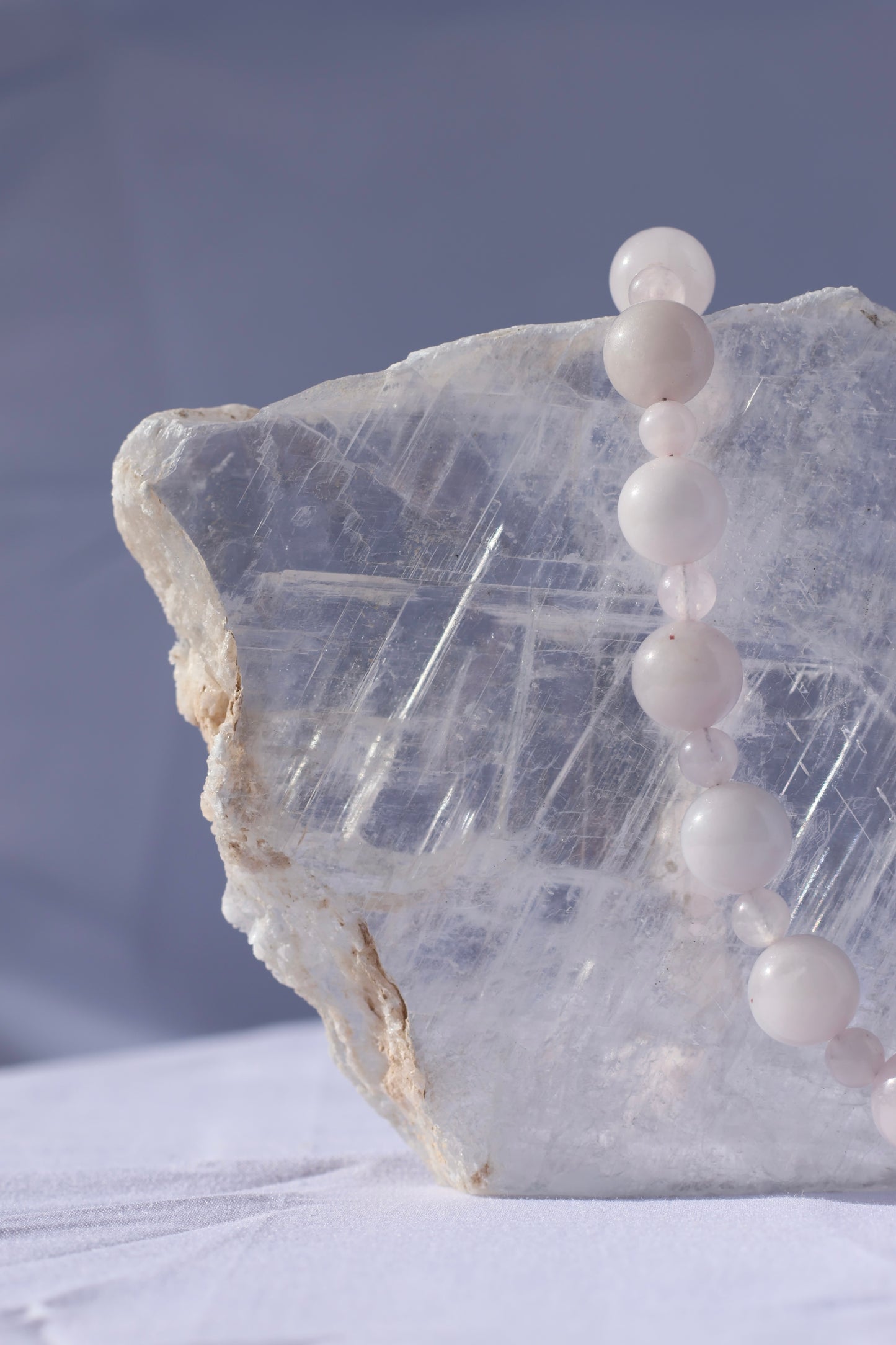 Handmade Natural Rose Quartz Jewelry Set