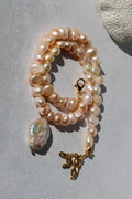 Blush Pearl Necklace with Coin Pearl & Gold Accents