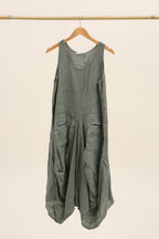 Sleeveless dress with pockets 1633 100% linen