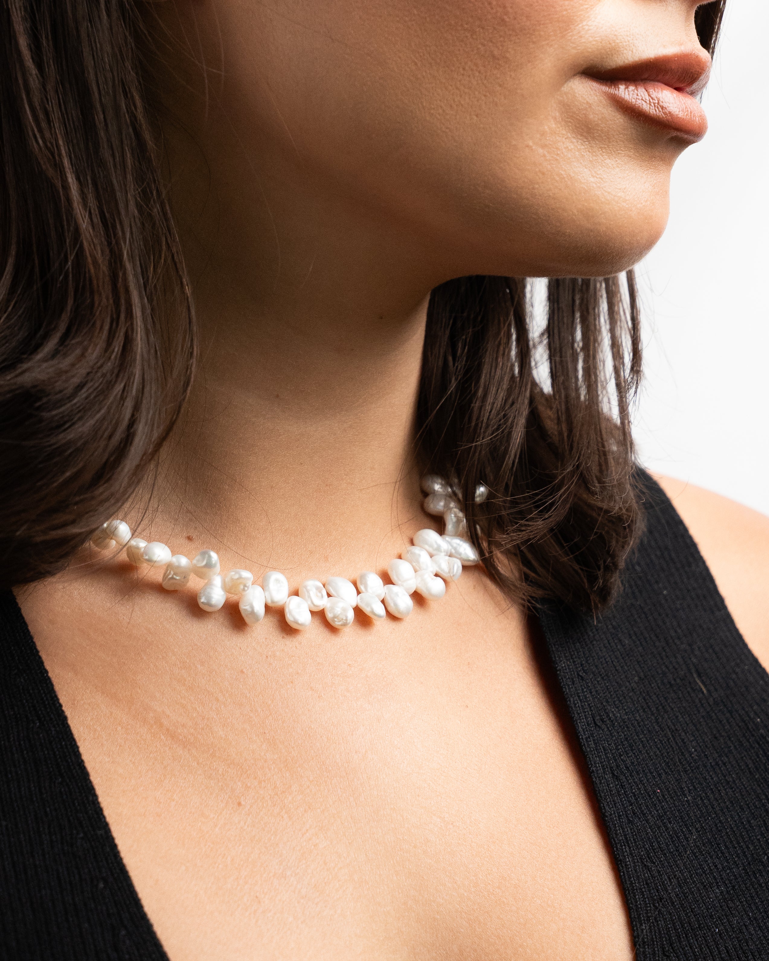 Ruffled Keshi Freshwater Pearl Necklace