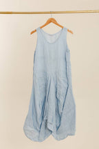 Sleeveless dress with pockets 1633 100% linen