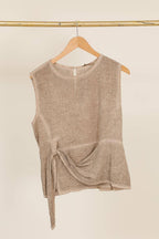 Linen Blend Sleeveless Blouse