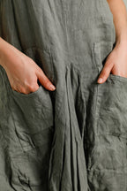 Sleeveless dress with pockets 1633 100% linen