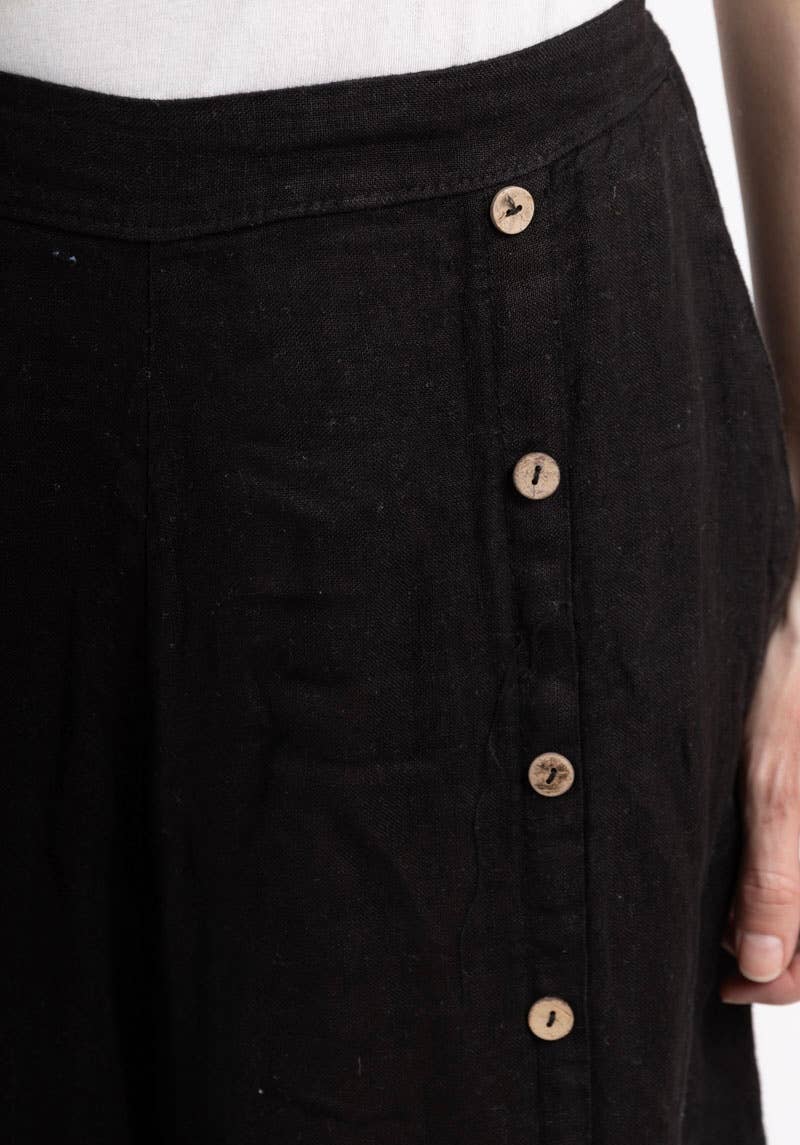 Straight buttoned trousers 9320 100% LINEN