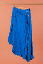 Linen skirt with drawstring 1013 100% linen: White