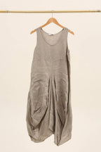 Sleeveless dress with pockets 1633 100% linen