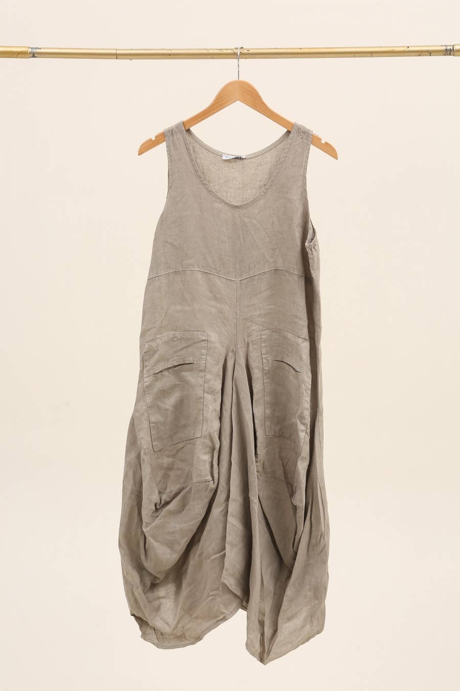 Sleeveless dress with pockets 1633 100% linen
