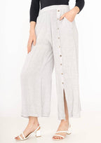 Straight buttoned trousers 9320 100% LINEN